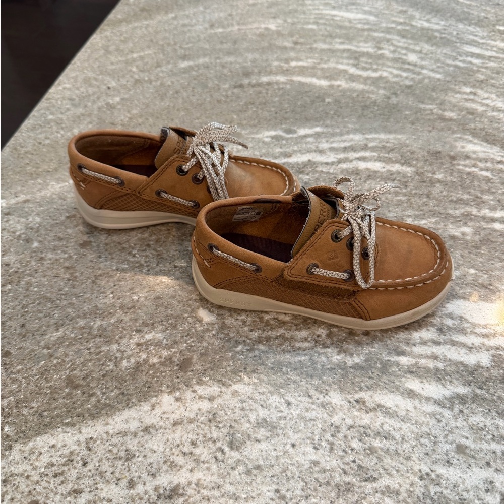 Sperry Tan Kids Moccasins